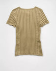 American Eagle Henley Pointelle Sweater T-Shirt Medium