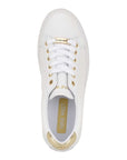 Nine West White Gold Leather Lace UP Sneakers Shoes Size 10