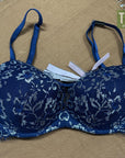 Victoria's Secret Bra Dark Blue Silver Lace 32D