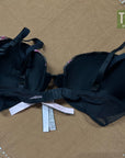 Victoria's Secret Lace Bra Black Printed Flower Pink 32D