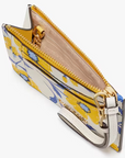 Kate Spade Morgan Sunshine Floral Card Case Wristlet Yellow Keyring Wallet