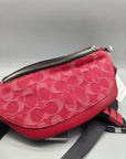 Coach Warren Mini Signature Deni Ruby Red