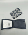 Coach Compact Billfold Signature Denim Chalk