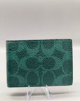 Coach Compact Billfold Signature Sea Green