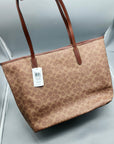 Coach SIG City Tote Bag Tan Brown