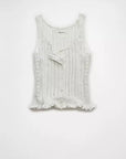 American Eagle Pointelle Peplum Sweater Tank Top Small