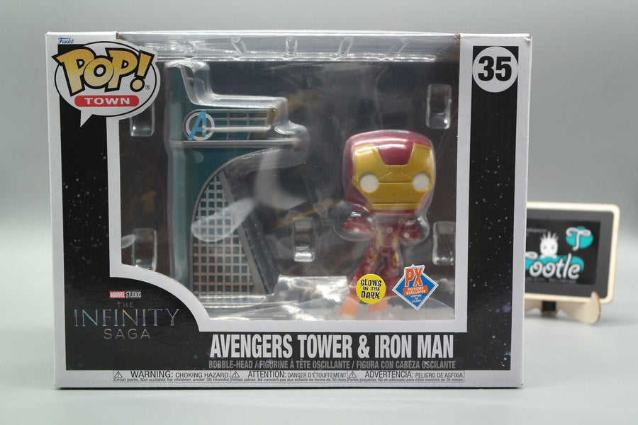 AVENGERS TOWER & IRON MAN 35 GITD PX Previews Exclusive Limited to 25,000 Funko Pop TOWN Tootle ph