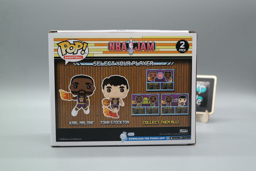 KARL MALONE and JOHN STOCKTON 2 Pack 8-bit  NBA JAM Funko Pop Basketball Tootle ph