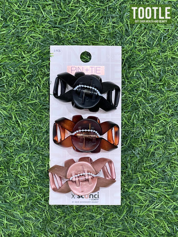 Pin + Tie 3pc Hair Clamp