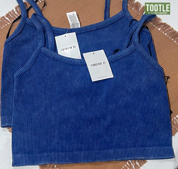 Foreve 21 Knit Top Large Blue Washed