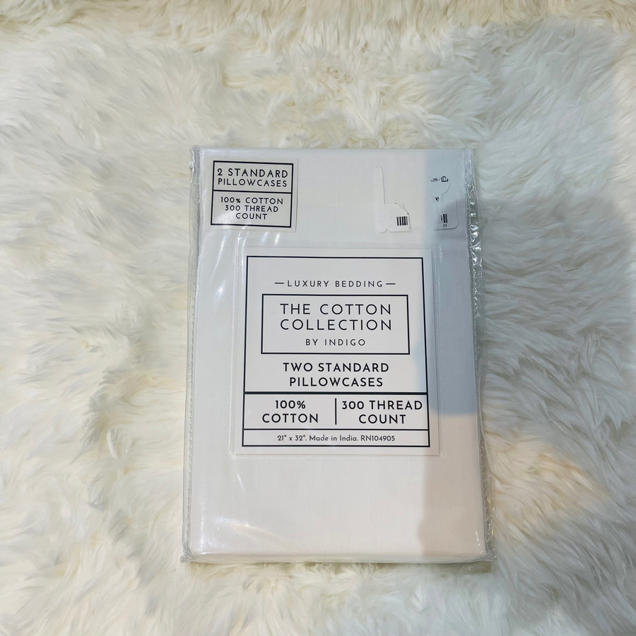 The Cotton Collection by Indigo Two Standard Pillow Cases