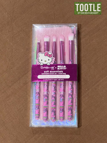 The Creme x Hello Kitty Soft Essential Eyeshadow Brush Set & Travel Pouch
