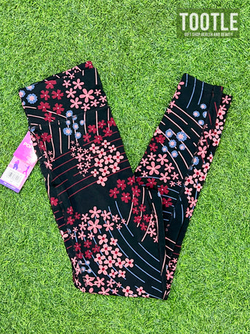 Pop Fit Leggings Printed Flower Size Medium