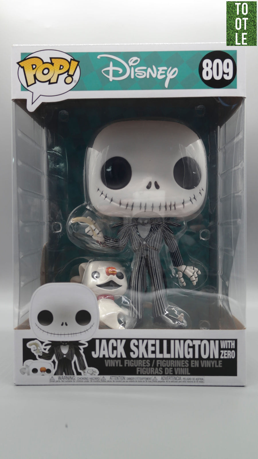 JACK SKELLINGTON with ZERO 809 Disney The Nightmare Before Christmas Funko Pop Jumbo 10 inch Tootle ph