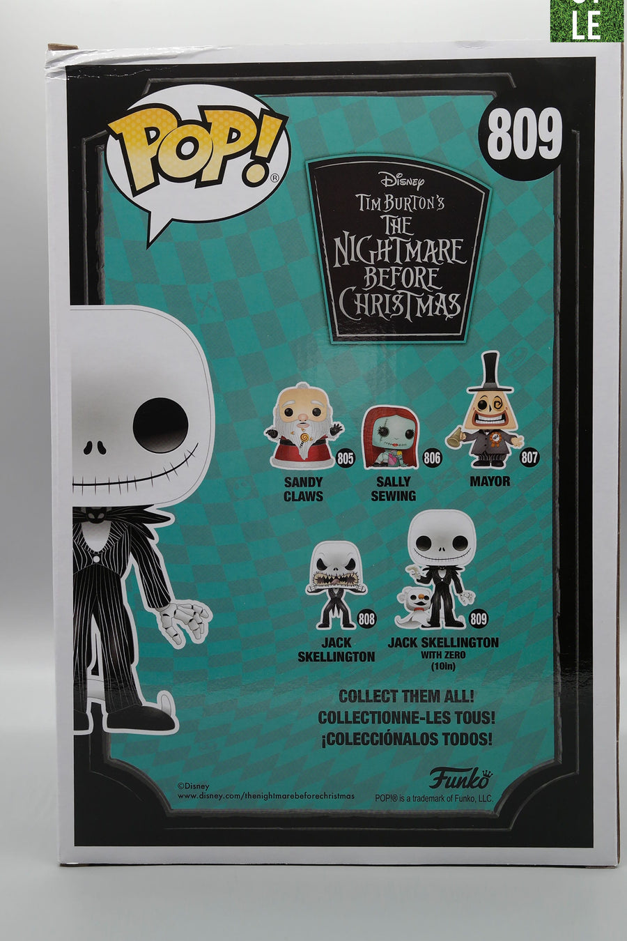 JACK SKELLINGTON with ZERO 809 Disney The Nightmare Before Christmas Funko Pop Jumbo 10 inch Tootle ph