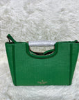 Kate Spade Alexia Crossbody Clutch Breen Straw Leather Green