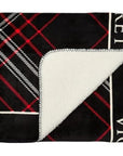 Victoria's Secret Plaid Fleece Throw Sherpa Blanket