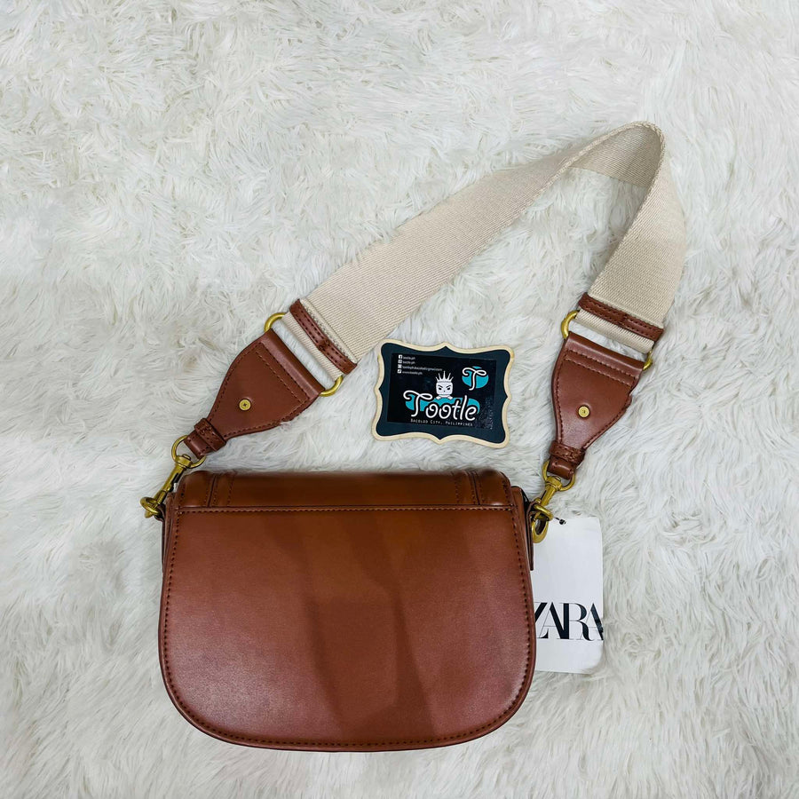 Zara Small Saddle Bag Brown