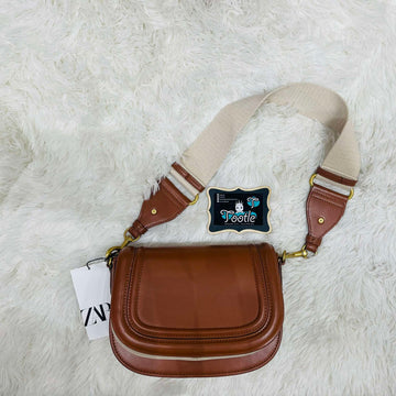 Zara Small Saddle Bag Brown