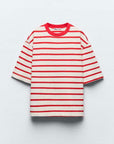 Zara Red Stripe Shirt Size Small