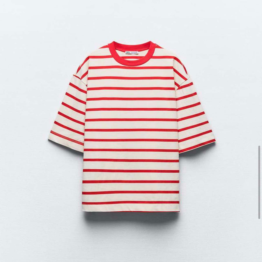 Zara Red Stripe Shirt Size Small