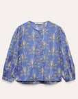 Zara Printed Blouse Blue Size Medium