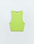 Zara Neon Green Tank Crop Top Size Medium