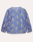 Zara Printed Blouse Blue Size Medium