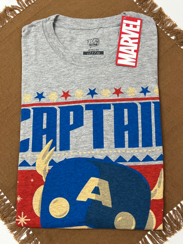 Funko Pop Tees Marvel Captain America Small