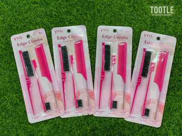 YVO BEAUTY EDGE COMBS 3PCS.,