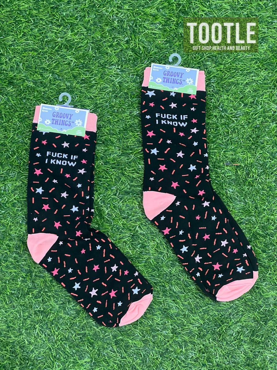 Fuck If I Know Womens Crew Socks