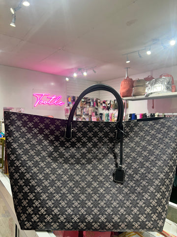 H & M Tote Bag Printed Black Large