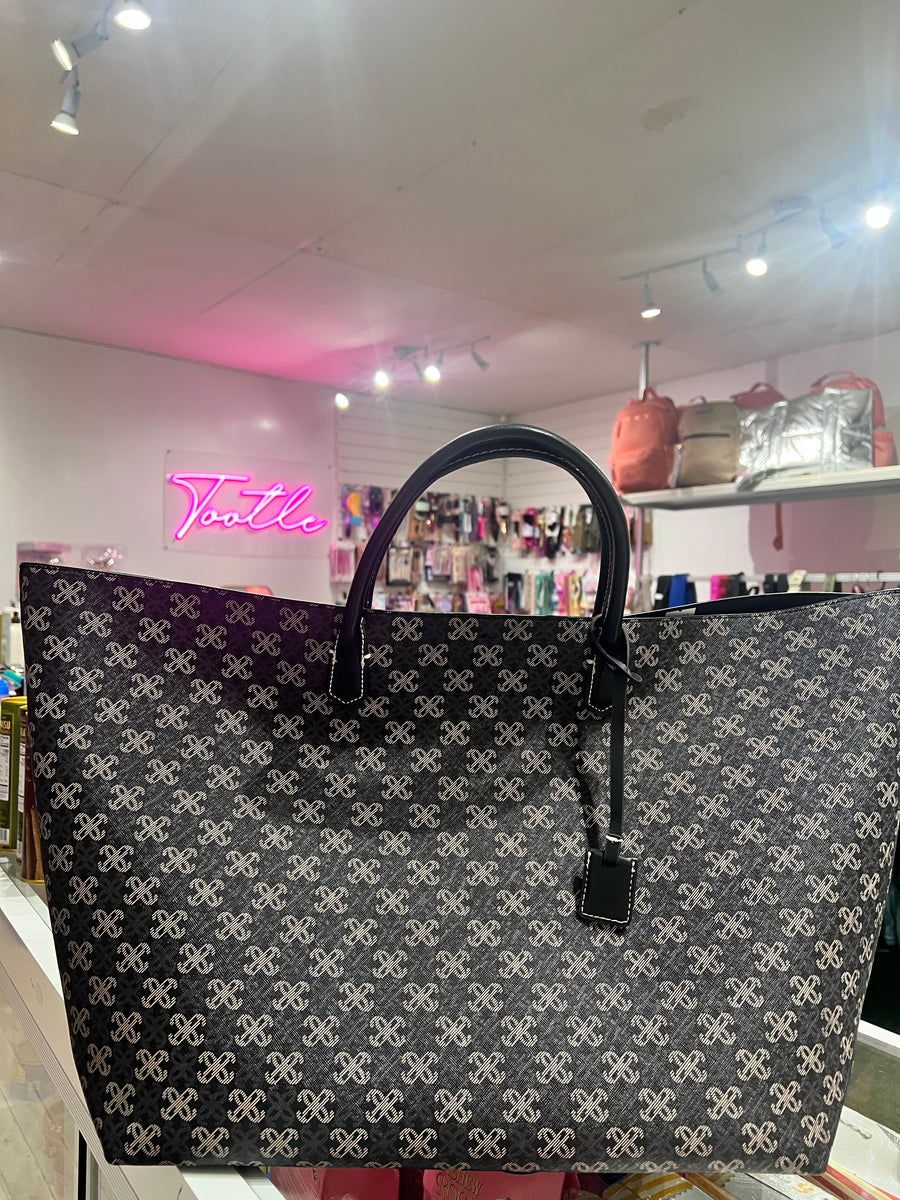 H & M Tote Bag Printed Black Large
