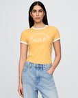 GAP T-Shirt Crop Avec Logo - Yellow