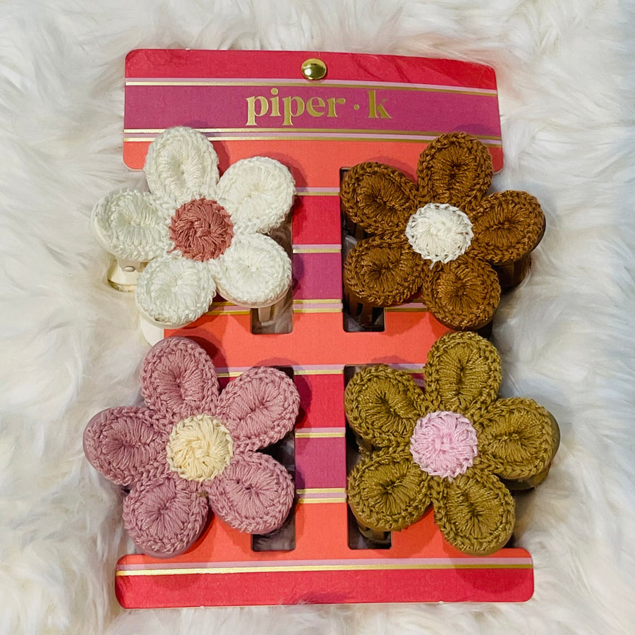 Piper K Hair Clip Embroidered Flower