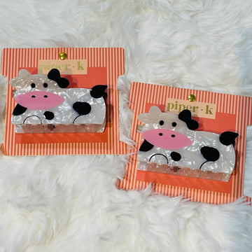 Piper K Hair Clip Cow