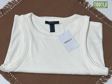 Forever 21 White Tank Top Medium