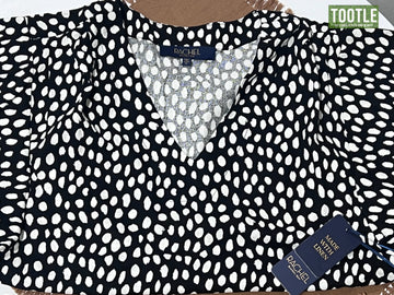 Rachel Roy Black White Polka Dot Blouse Medium