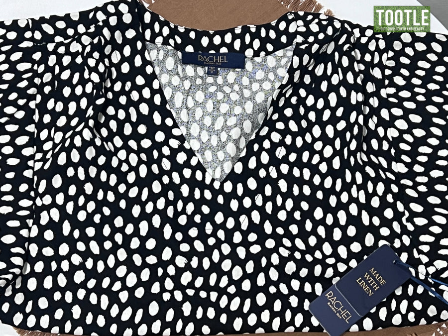 Rachel Roy Black White Polka Dot Blouse Medium