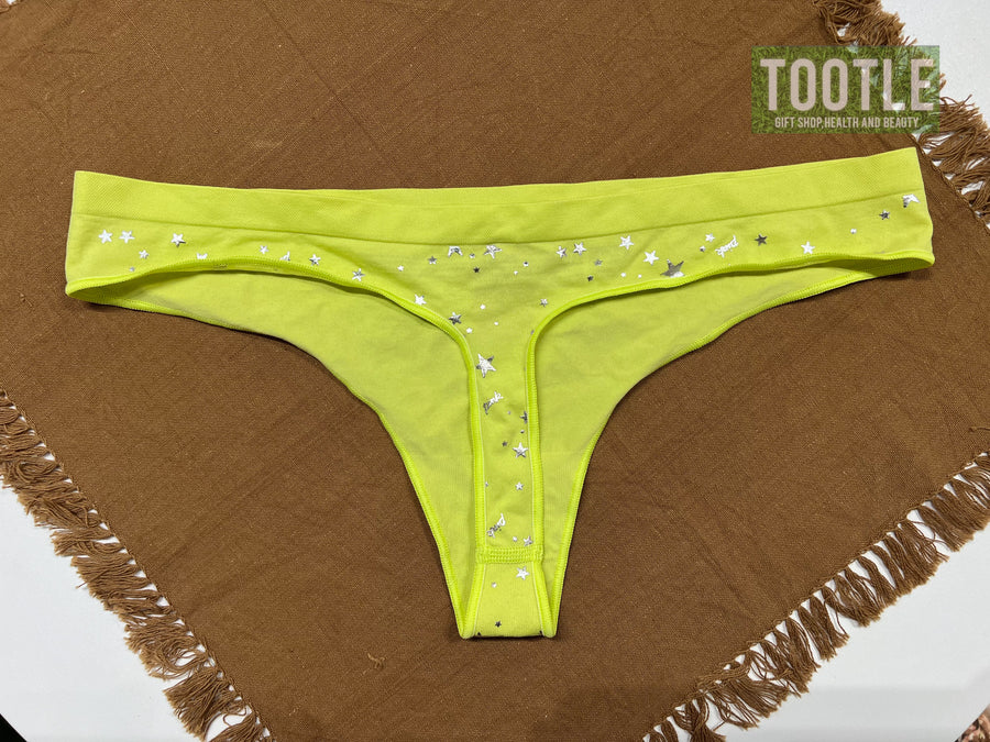 Victoria's Secret  Thong Neon Green Star XL