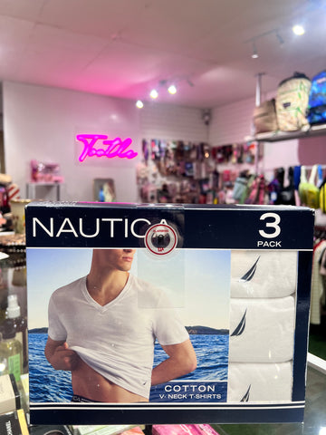 Nautica Cotton V Neck Shirts 3 Pack