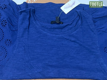 Jessica Simpson Flutter Sleeve Tee Blue Medium