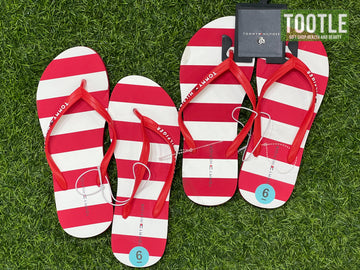 Tommy Hilfiger Flipflops red Stripe Size 6