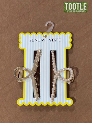 Sunday State Hair Clamp Pearls & Gold