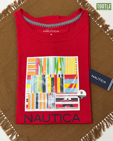 Nautica Classic Tee Bright Red Holiday Medium
