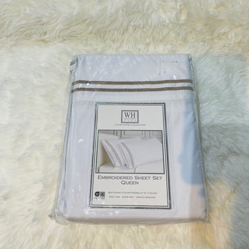 Westport Home Embroidered Sheet Set Queen