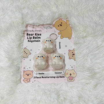 Beauty Treats Bear Kiss Lip Balm Keychain