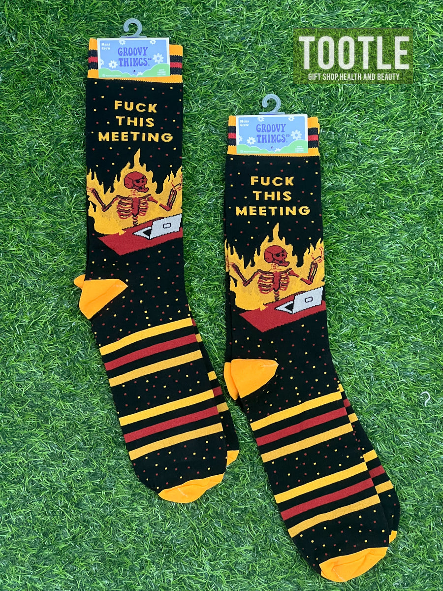 Fuck This Meeting Mens Crew Socks