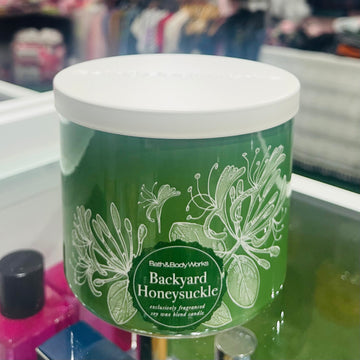 Bath and Bodyworks Backyard Honey Suckle Scented Candles 411g