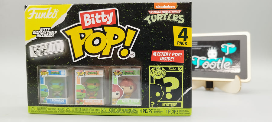 BITTY POP Teenage Mutant Ninja TURTLES 4-Pack Series 1 to 4 with Mystery Bitty Funko Pop Tootle ph